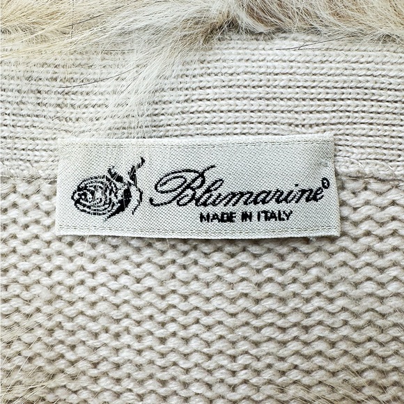 🦋 Vintage 1997 Blumarine Wool Cashmere Fox Fur Collar Cardigan Sweater IT 38 - Picture 17 of 17